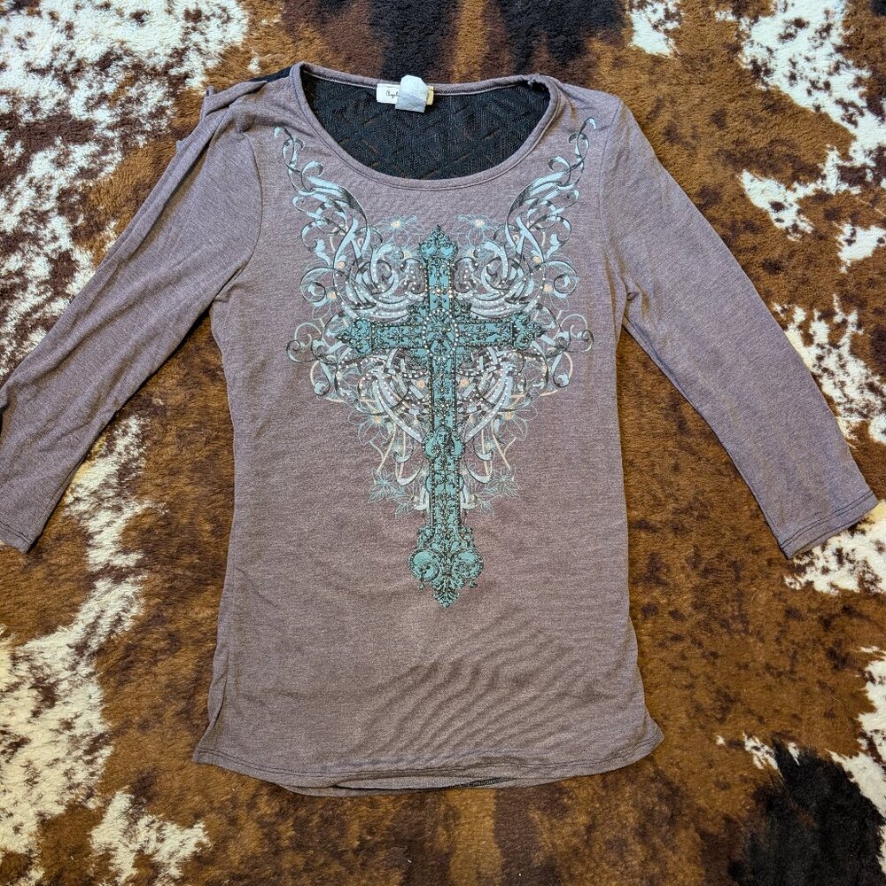 Buckle Angels & Diamonds 3/4 Sleeve Top